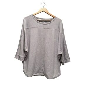NWT ANA A New Approach Gray‎ 3/4 Sleeves Slouchy Soft Top Size Large